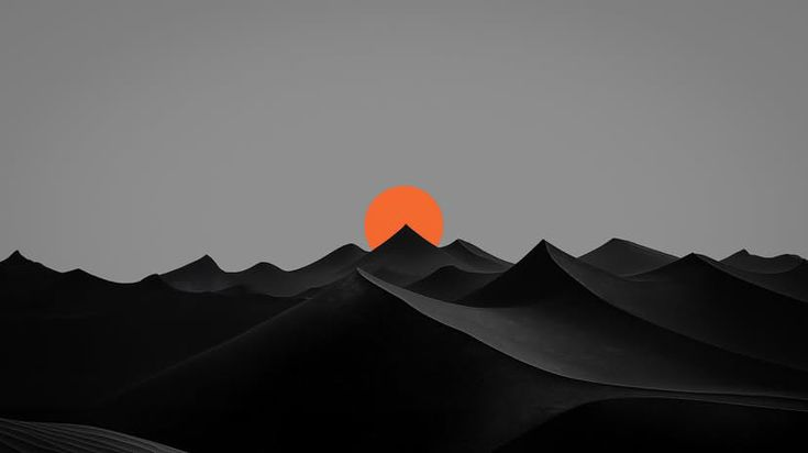 moutains-and-an-orange-sun