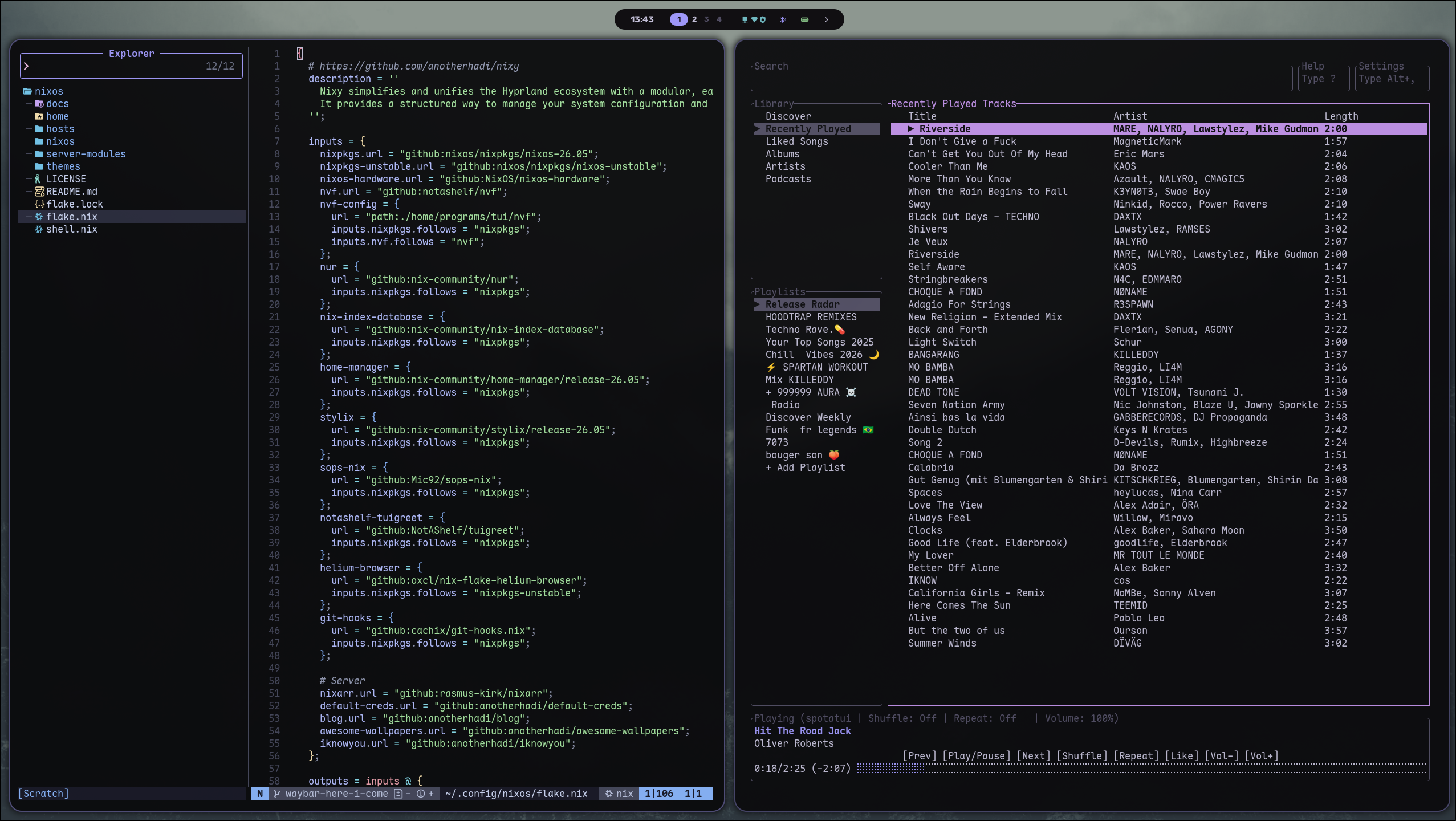 Neovim and spotify